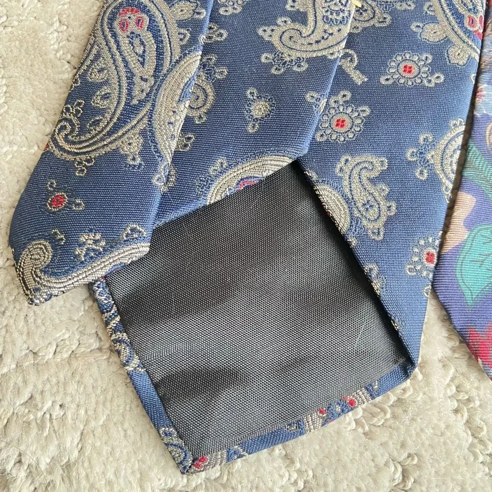 Oscar de la Renta Vintage Silk Neck Ties Set of Two